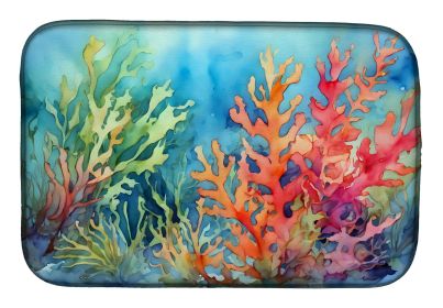 Seaweed Dish Drying Mat Absorbent Dish Drying Mat Pad for Kitchen Counter Dish Drainer Mat for Countertop, 14 x 21", Multicolor