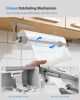 Paper Towel Holder Under Cabinet, One-Handed Tear, Wall Mount, Adhesive, Silver