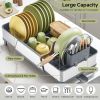 Large Dish Drying Rack - Triple Expandable Dish Rack for Kitchen Counter