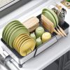 Large Dish Drying Rack - Triple Expandable Dish Rack for Kitchen Counter