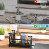 Sponge Holder for Kitchen Sink, Sink Caddy Organizer with High Brush Holder, Kitchen Countertop Organizers and Storage Essentials