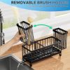 Sponge Holder for Kitchen Sink, Sink Caddy Organizer with High Brush Holder, Kitchen Countertop Organizers and Storage Essentials