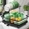 Dish Drying Rack for Kitchen Counter, Stainless Steel Sink Organization and Storage Essentials with Cutlery Holder, Home and Appartment Decor